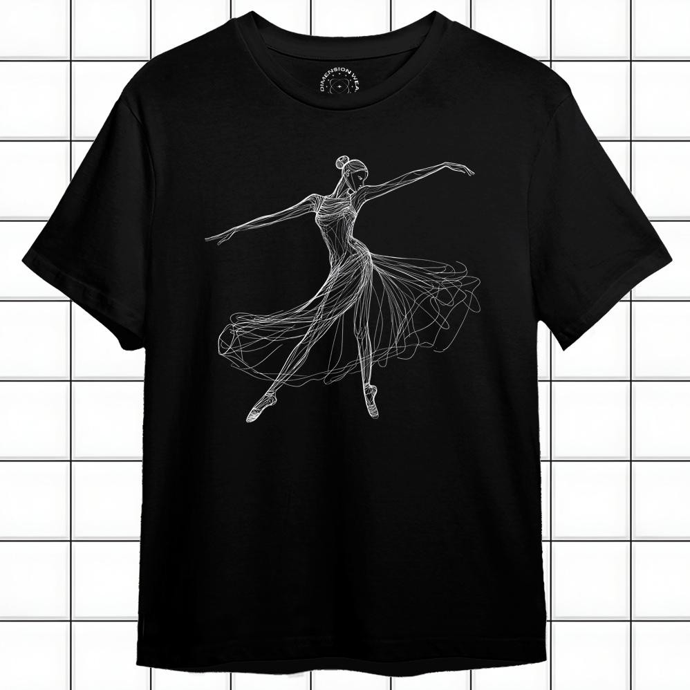 เสื้อยืด 3D Monochrome Ballerina Premium Distro V2 Dt0786