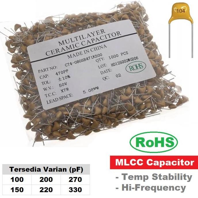 MULTILAYER CERAMIC CAPACITOR MLCC 100PF 150PF 200PF 220PF 270PF 330PF