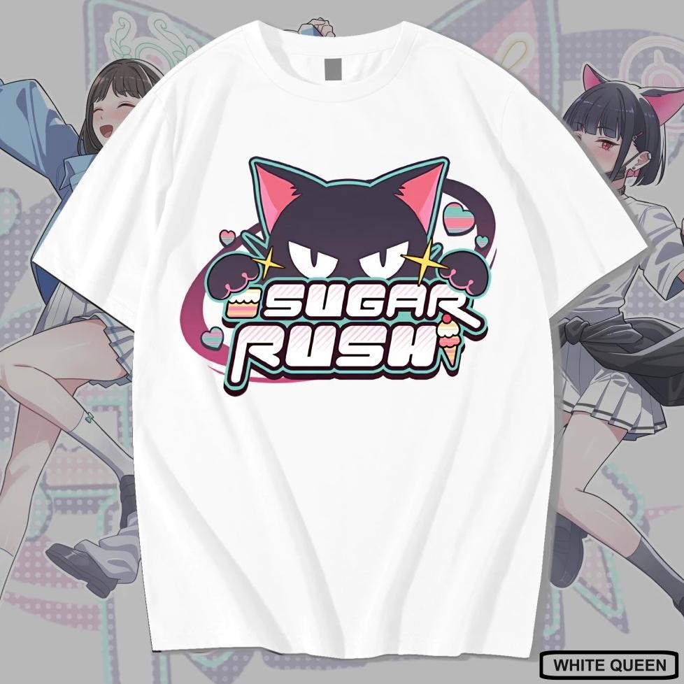 Sugar Rush Blue Archive Band เสื้อยืดผู้ชายและผู้หญิง Distro เสื้อยืดอะนิเมะและเกม Blue Archive Band