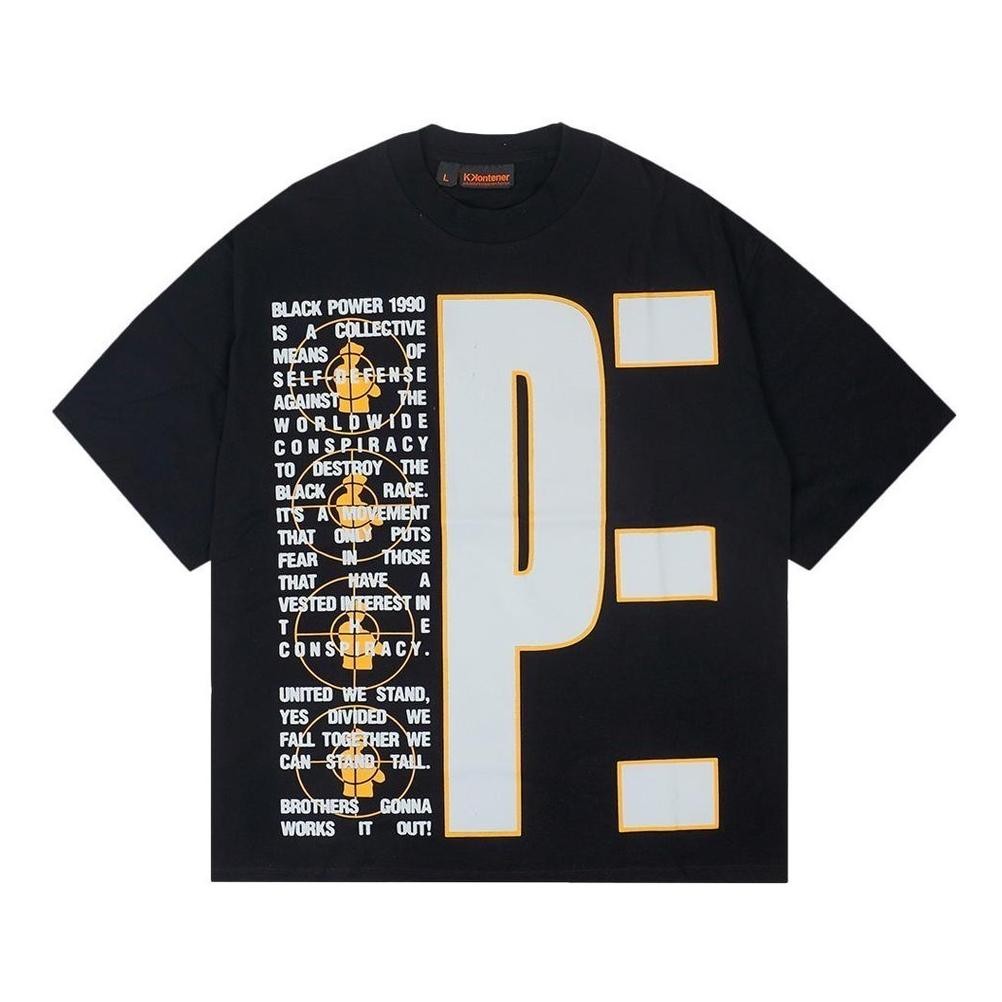 ของแท้แน่นอน Kaos Kontener Public Enemy Pb90 Relaxed Fit Tshirt สีดํา