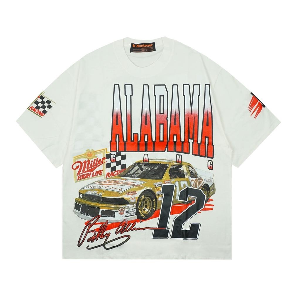 พร้อมส่งแน่นอน Kaos Kkontener Alabama Oversize Tshirt Wihte