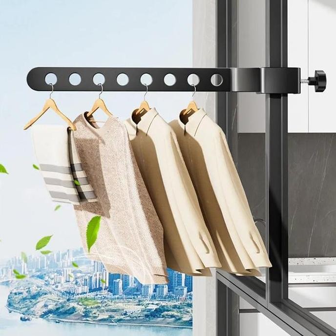 Triple W Apartment ระเบียง Clothesline ที่แขวนระเบียงแบบพับได้ Apartment Clothesline HM
