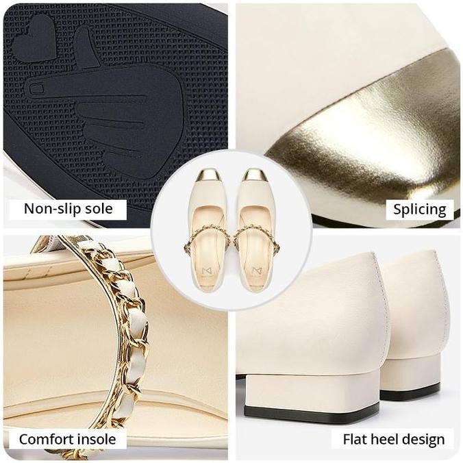 ใหม่ Paris Zoey Dana Flatshoes ปาร์ตี้ผู้หญิง Rose Gold Elegant Pzx3424201