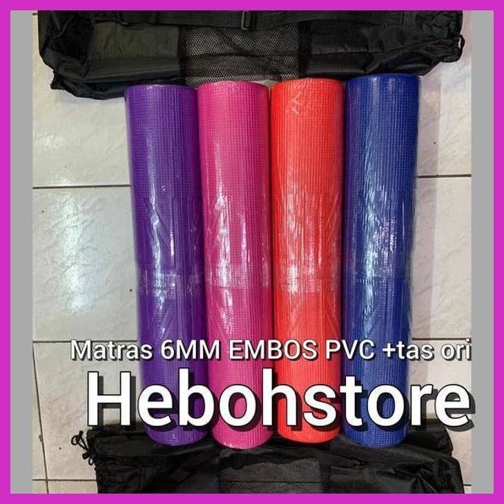 (SPORTS) เสื่อโยคะ YOGA MATT 6MM PVC EMBOSED + FREE BEAUTIFUL BAG!!! ปลอดภัยบรรจุหีบห่อ