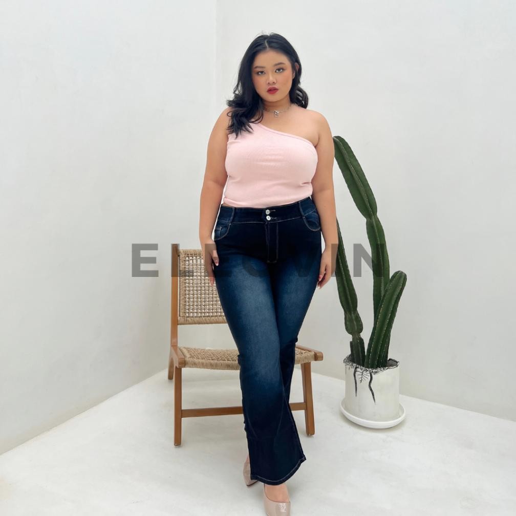 DF180>> Cubray Oscar Jumbo Jeans - กางเกงจัมโบ้เอวสูงผู้หญิง Size สไตล์กรุงเทพ