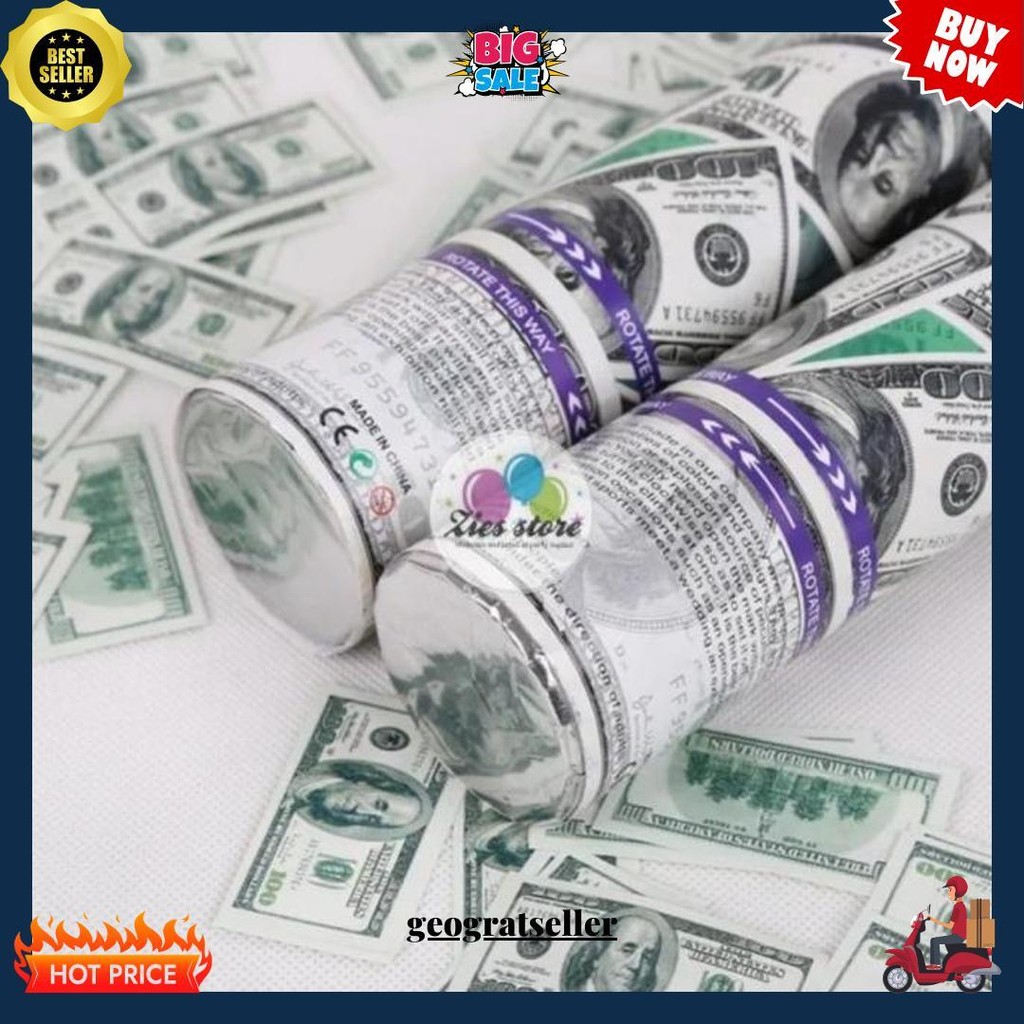 Party Popper Dollar / Confetti 50 Cm Dollar พร้อมส่ง
