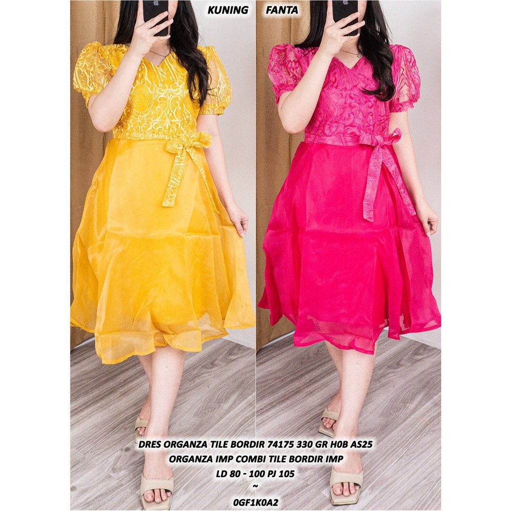 ORGANZA TILE EMBROIDERED DRESS 74175 330 GR H0B AS25 สั่งซื้อโดยตรง