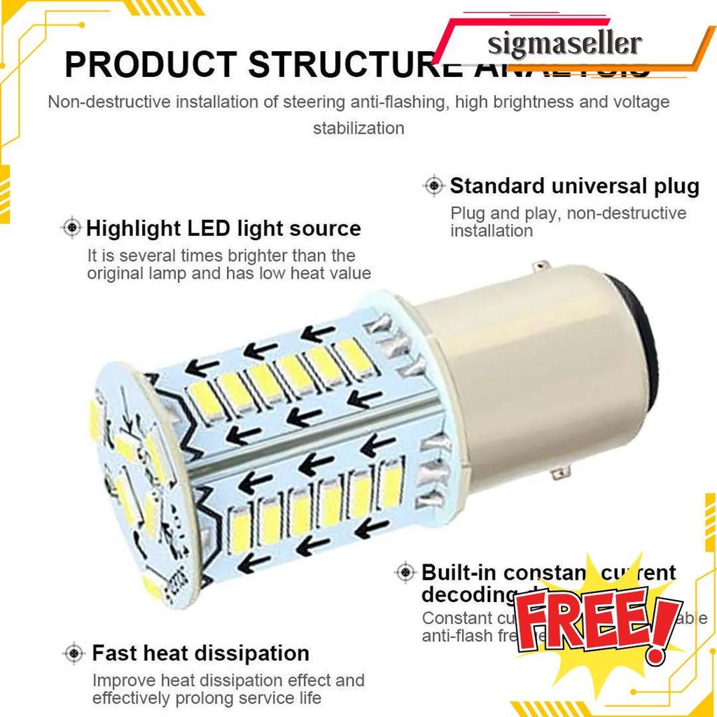 Motorspeed รถจักรยานยนต์ Led ไฟเบรค 1157 ไฟกระพริบด้านหลังสินค้าเดิม