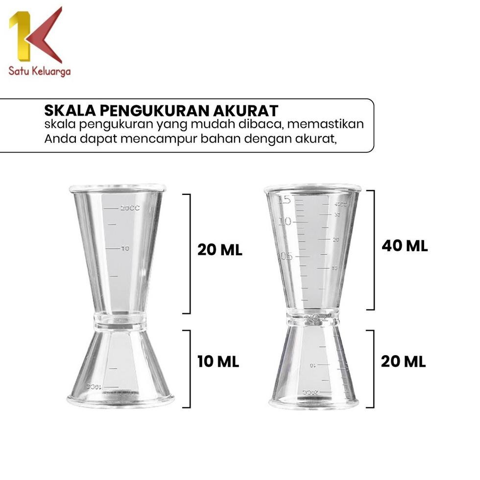 One Family Transparent Jigger Cup C1163 พลาสติก Jigger 10/20Ml 20/40Ml ถ้วยตวง ||