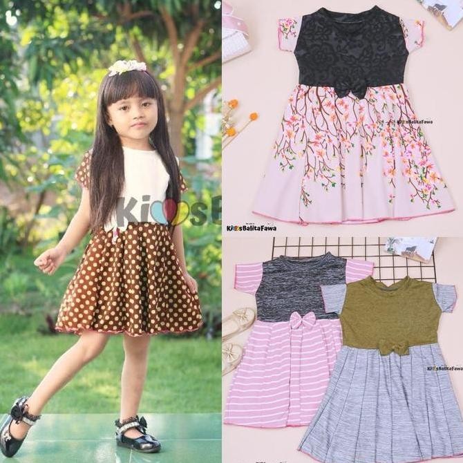 DE47 - Lunna Dress Size 4-5 Years / Infant Girls Dress Motif Sleeve Party T-Shirt Fashion Party Dres