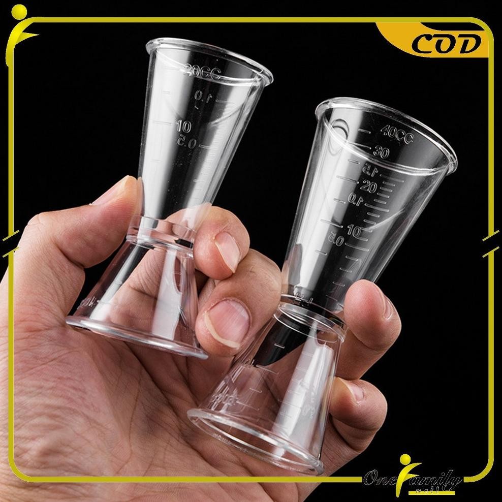 One-C1163 ถ้วย Jigger โปร่งใส 10/20Ml 20/40Ml ถ้วยตวง/พลาสติก Jigger ถ้วยตวงพลาสติกอเนกประสงค์ ||