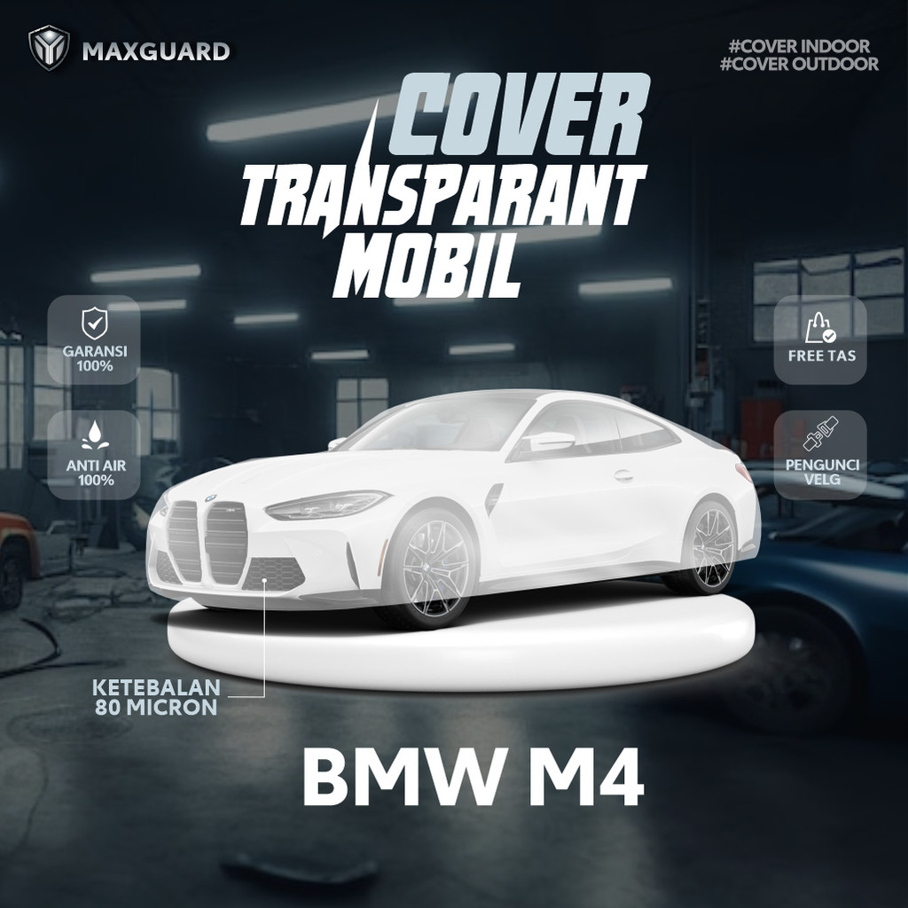 ผ้าคลุมรถแบบใส BMW M4 / ผ้าคลุมรถพลาสติก BMW M 4 / ผ้าห่มพลาสติก BMW M4 แบบหนา