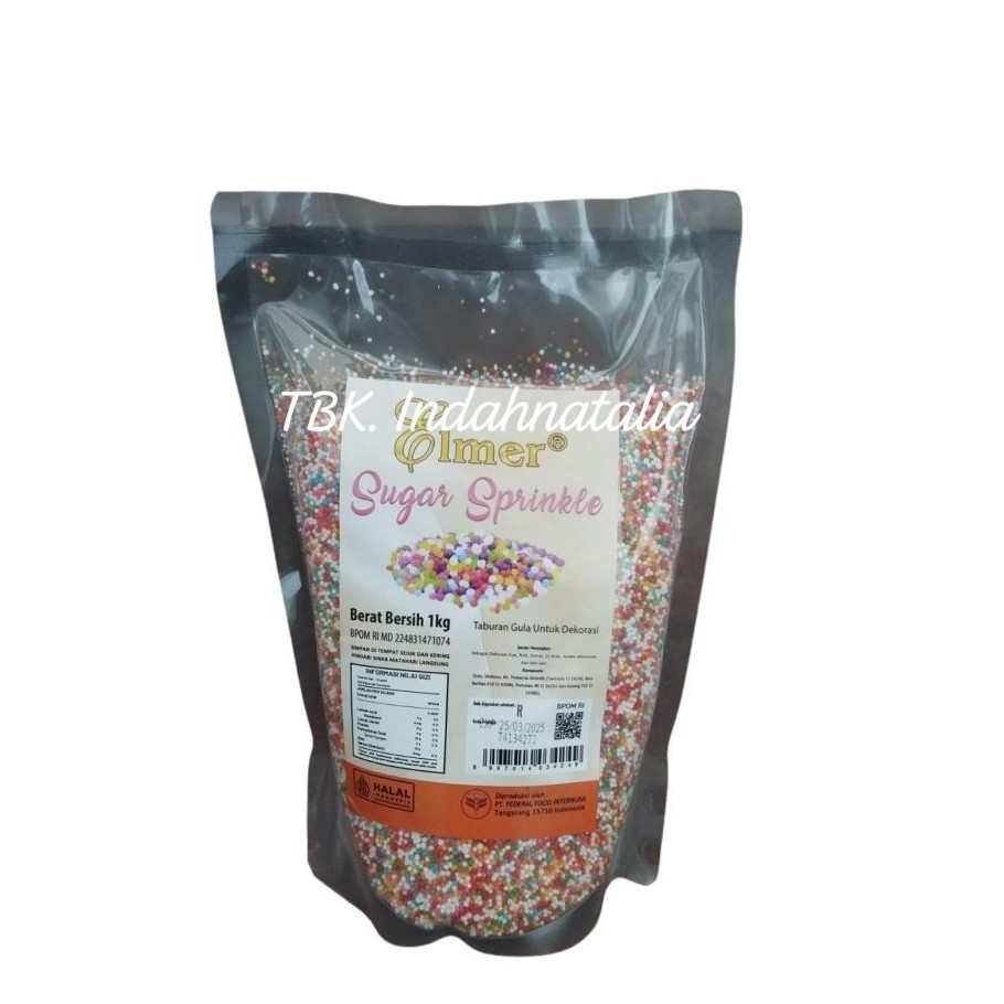 Elmer Sugar Sprinkle 1กก. (FACTORY PACKAGING) / ตกแต่งเค้กสีตัดกัน GT