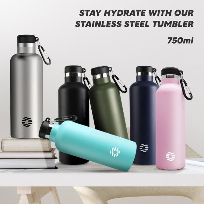 GANTUNGAN FJbottle - ขวดเครื่องดื่มกีฬาสแตนเลสขนาด 750 มล. พร้อมที่แขวน WS88