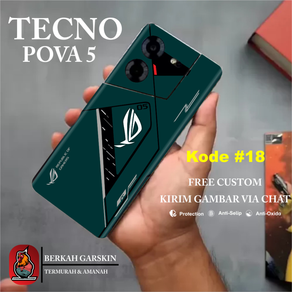 2 ชิ้น Techno Pova 5 16 20 Request Vynyl Wrap Garskin Case สติกเกอร์ Custom Order