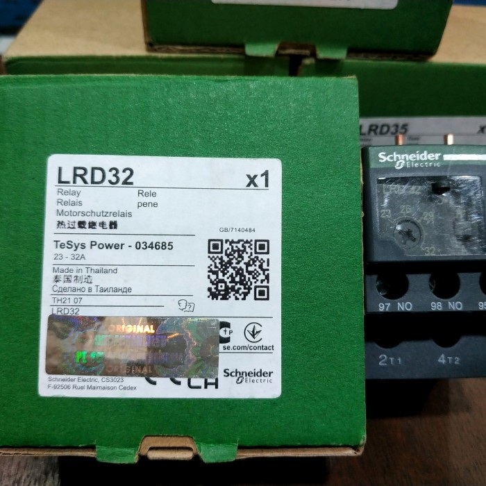 โอเวอร์โหลดคอนแทคเตอร์ Schneiderr Type Lrd32/Lrd 32 23-32A เดิม