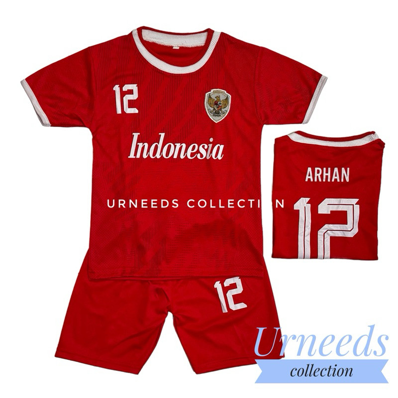 MERAH ชุดเสื้อผ้าเด็กน่ารัก ใหม่ล่าสุด 2024 ARHAN INDONESIA RED NATIONAL TEAM เสื้อฟุตบอล FUTSAL JER