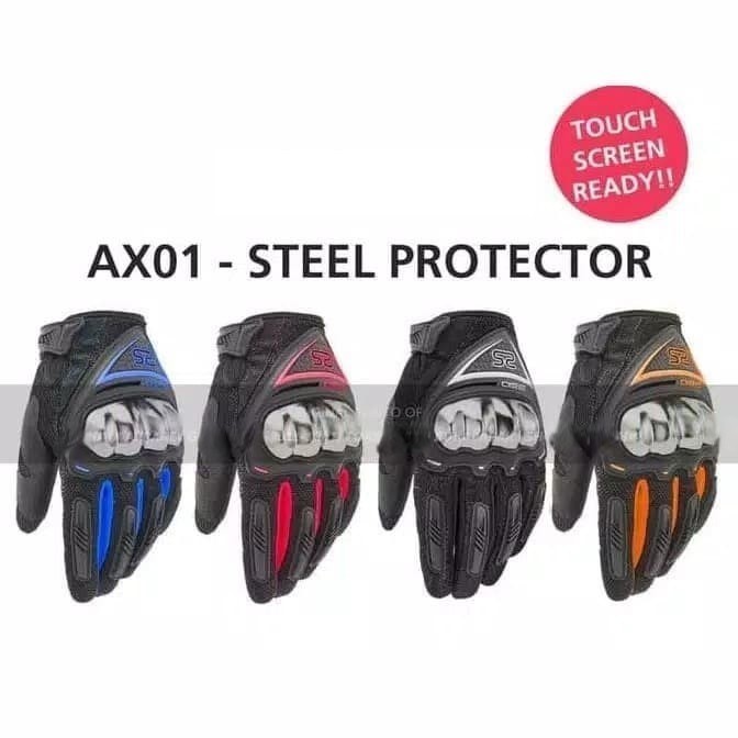 AXIO ORIGINAL Stainless Steel Biker Touch screen K Motorcycle Gloves