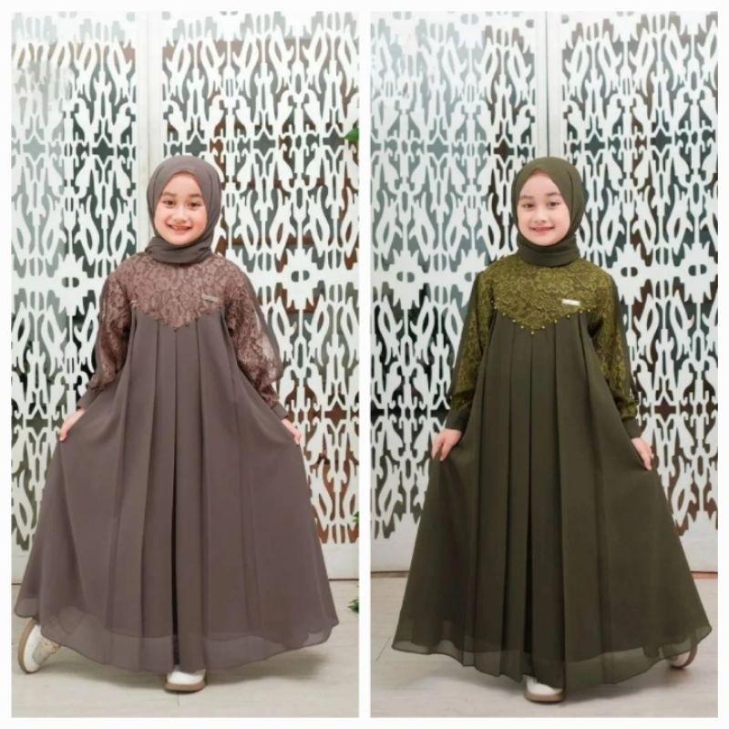หญิง Gamis 5 7 8 12 ปี Eid 2025 Gamis Tanggung Eid Al-Fitr เด็ก Gamus กระโปรงเด็ก 3 4 ปีเกม 1 ชุด Pl