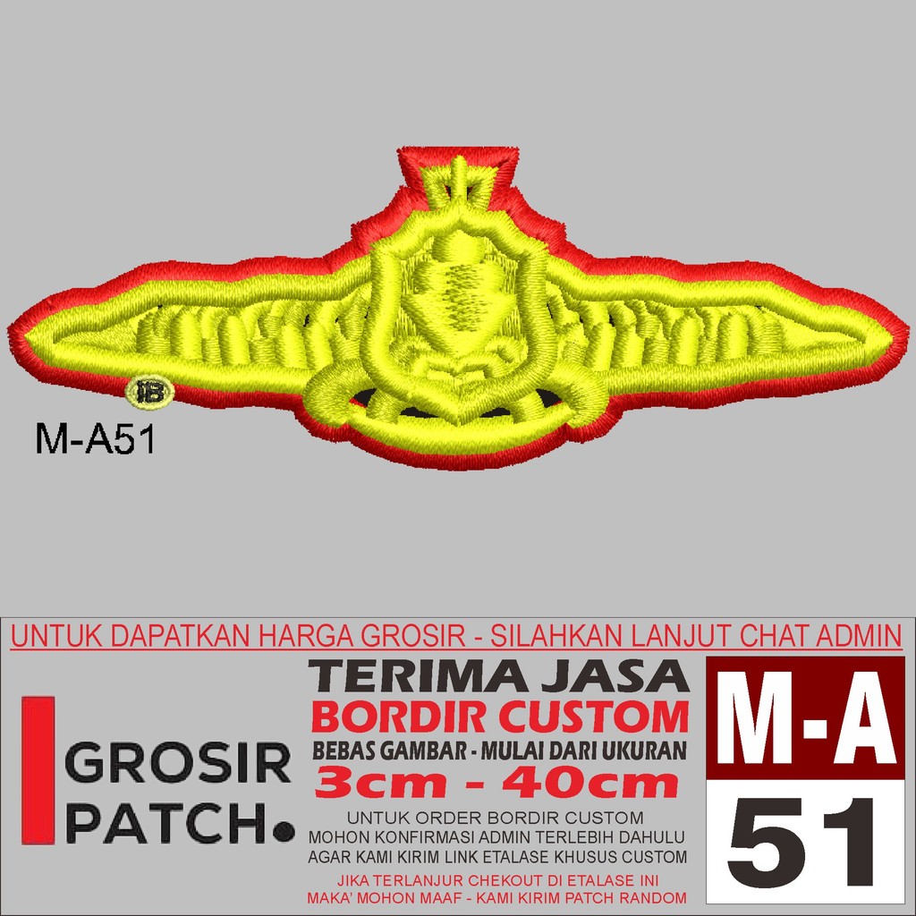 M-A51 WING PARA AVIATION โลโก้ EMBROIDERY PATCH - WHOLESALE REVIEW/TESIMONI PATCH