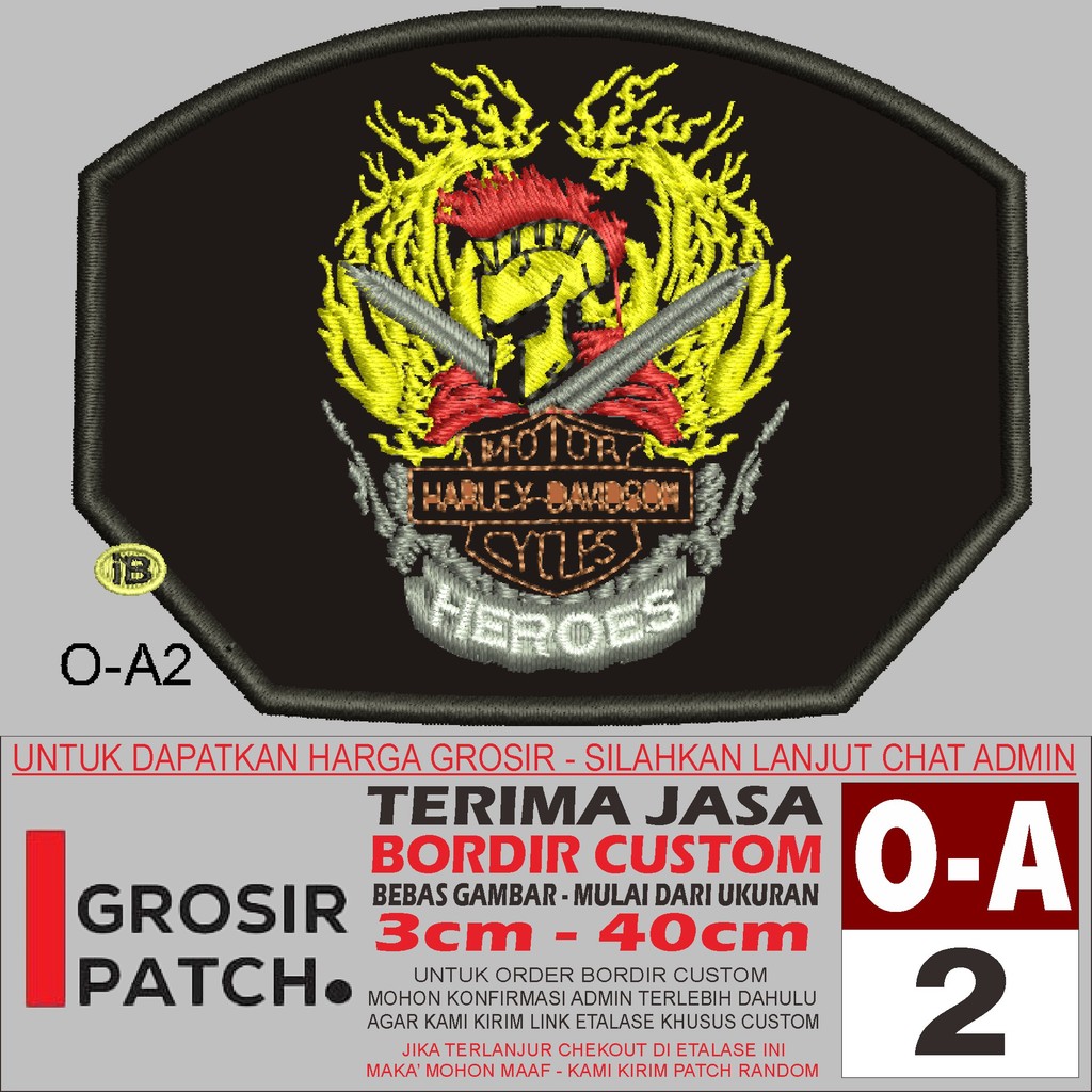 HARLEY-DAVIDSON MOTORCYCLE O-A2 โลโก้ EMBROIDERY PATCH HEROES - WHOLESALE REVIEW/TEMONI PATCH