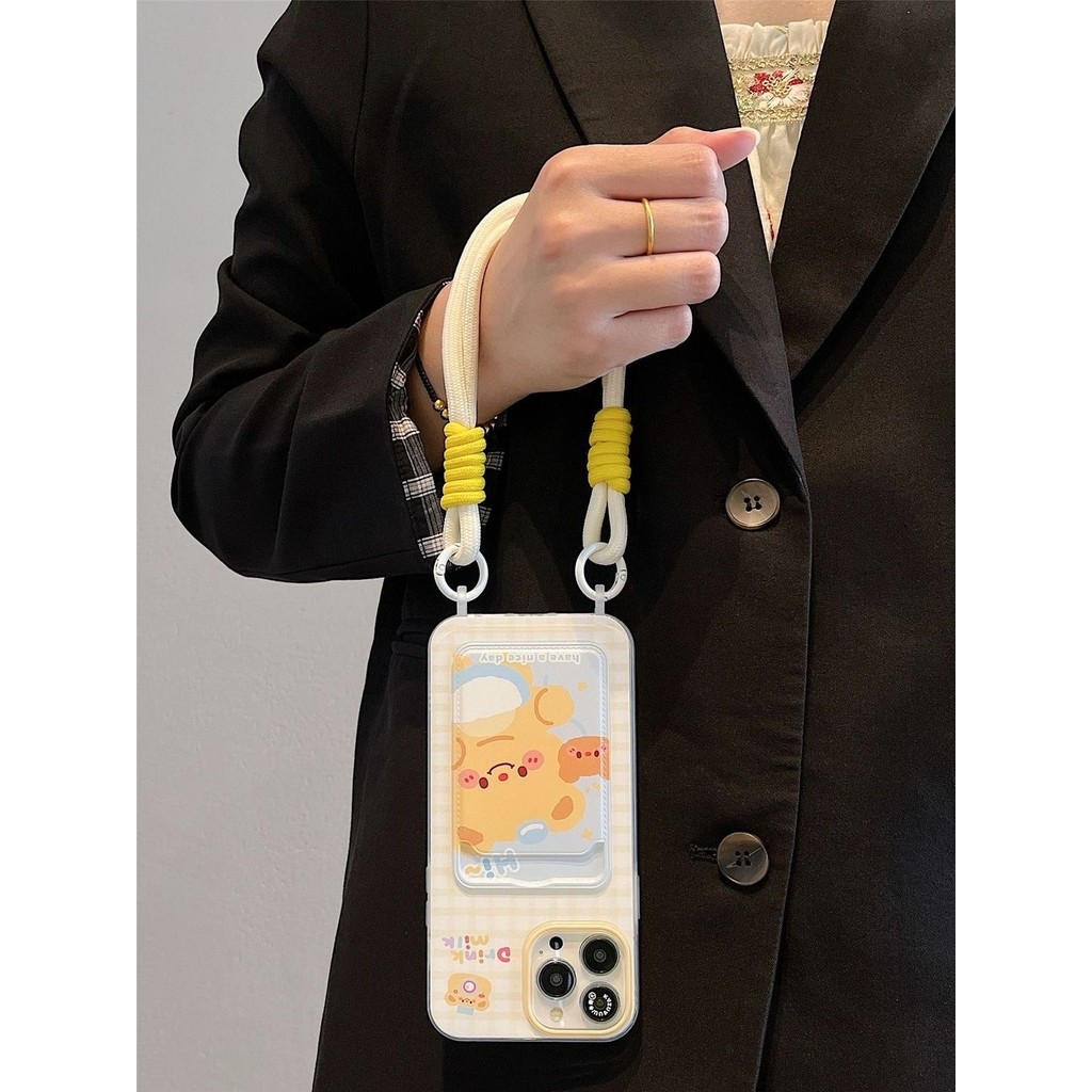 Bear Card Holder แฟนซี Lanyard Soft Casing Hp Oppo A6 A6X A6S A6 Pro 5G C75 C75x Note 60x Reno 13F 1