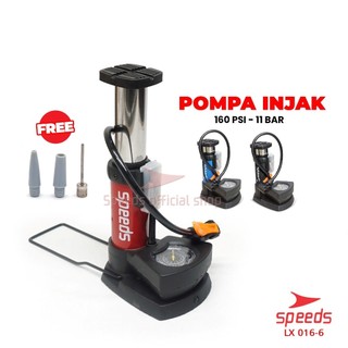 SPEEDS Mini Foot Pump Portable High Pressure-Pompa Angin Kaki Untuk ban mobil, motor 016-6