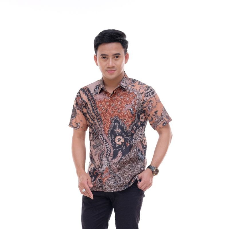 KEMEJA Limited Edition เสื้อเชิ้ตบาติกแขนสั้นผู้ชาย / ผ้าบาติกพรีเมี่ยม Azriel / เสื้อเชิ้ตบาติกแขนส