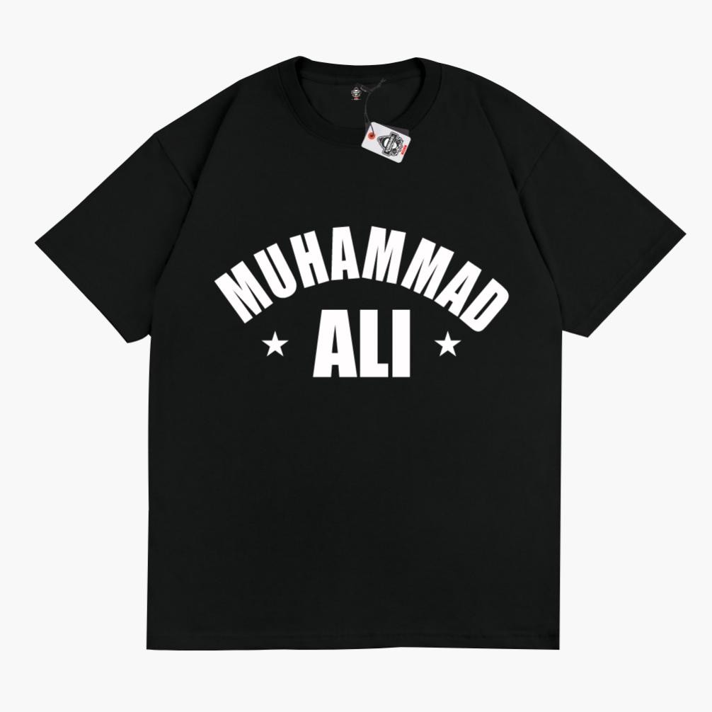 Limited Karimake T-Shirt Muhammad Ali เสื้อยืดกีฬาผู้ใหญ่แขนสั้นสีดําและสีขาว