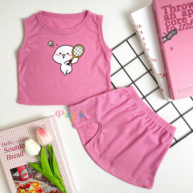 อินเทรนด์วันนี้!!! Pinpin Kids - ชุดเด็กผู้หญิงลายตัวละครน่ารัก / ชุดกระโปรงสั้น