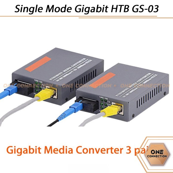 1 คู่ Gigabit Fiber Optic - Fiber Optic - FO Converter HTB-GS-03