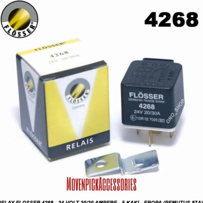 RELAY FLOSSER 4268 24V 20/30a 5 LEGS 87a ORIGINAL BREAKER RELAY