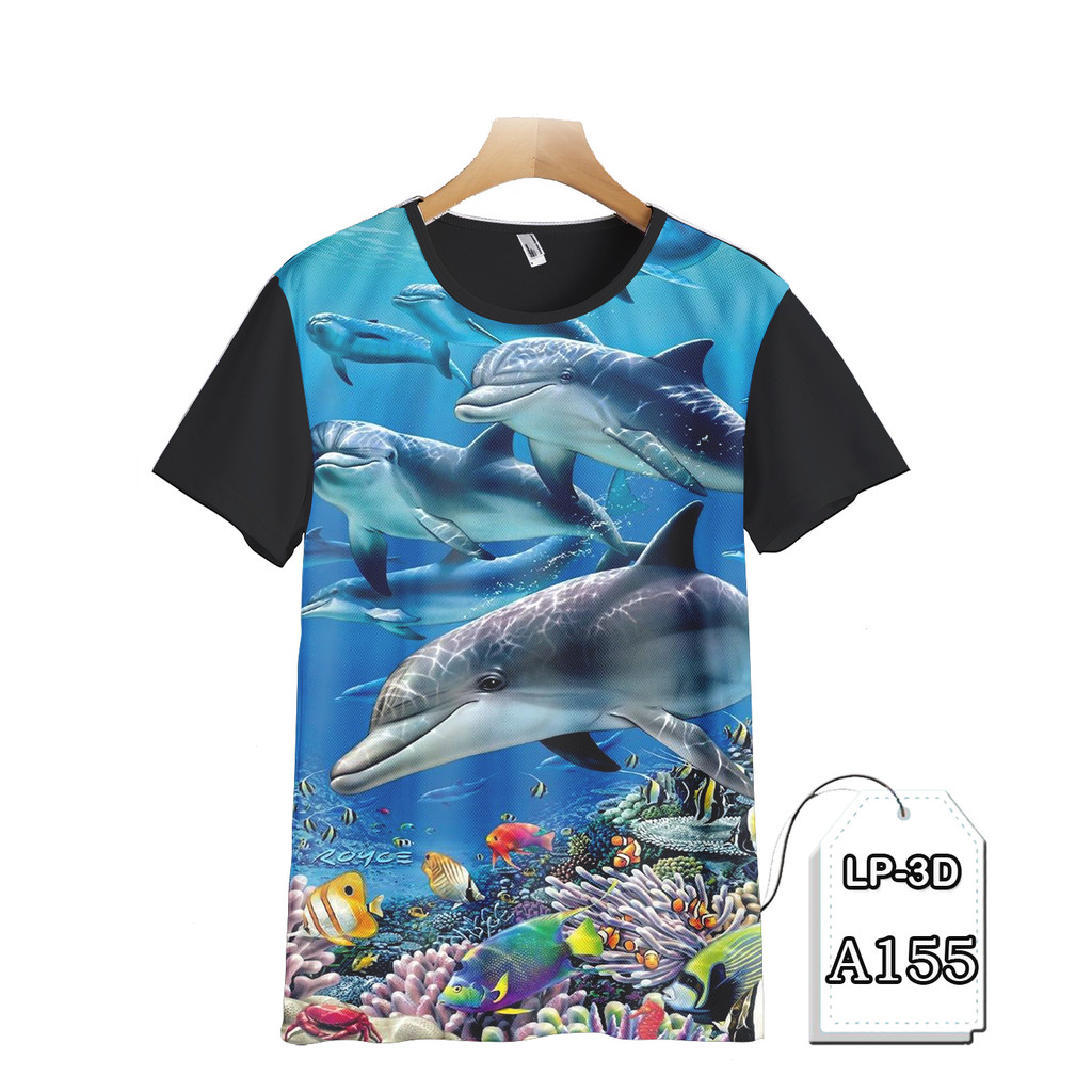 เสื้อผ้า Dolphin สําหรับเด็กและผู้ใหญ่ การพิมพ์ 3D LP3D-A155 แฟชั่น