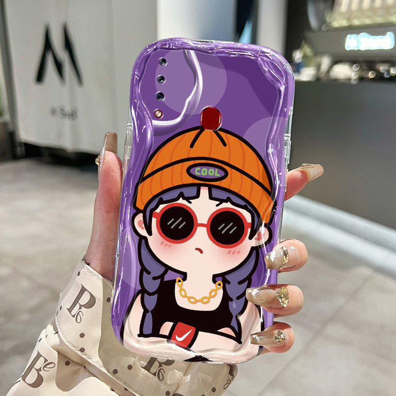 ปลอกโทรศัพท์มือถือ HP สําหรับ Samsung Galaxy A20s เคสโทรศัพท์มือถือ Cool Girl Drop ป้องกันรูปแบบสองส