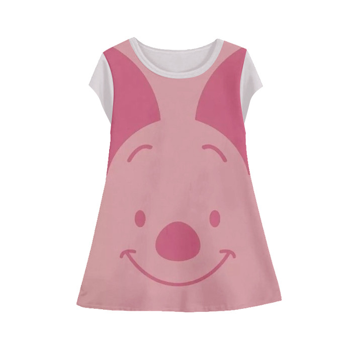 ชุดการ์ตูนเด็กแขนสั้นการ์ตูน 3D พิมพ์ Piglet Tunic-Piglet-3-designWD Limited Edition สําหรับเด็กอายุ