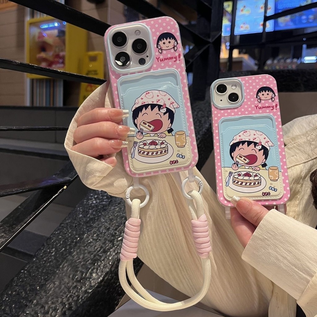 แฟนซี Cherry Ball Lanyard เค้กผู้ถือบัตรปลอกอ่อน Hp Samsung S25 A17 5G A07 A56 5G A36 5G A26 A06 5G 