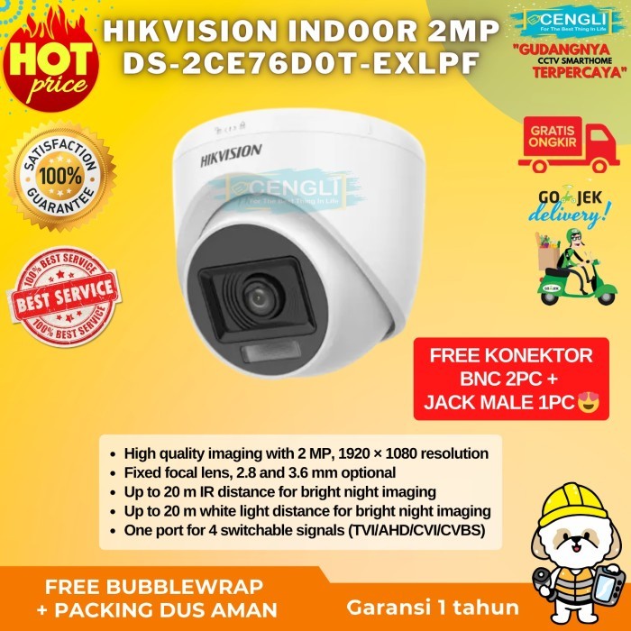 ราคาแผ่นดิสก์ - ใหม่ Hikvision DS-2CE76D0T-EXIPF กล้องวงจรปิด 2MP ในร่มการรับประกันอย่างเป็นทางการ