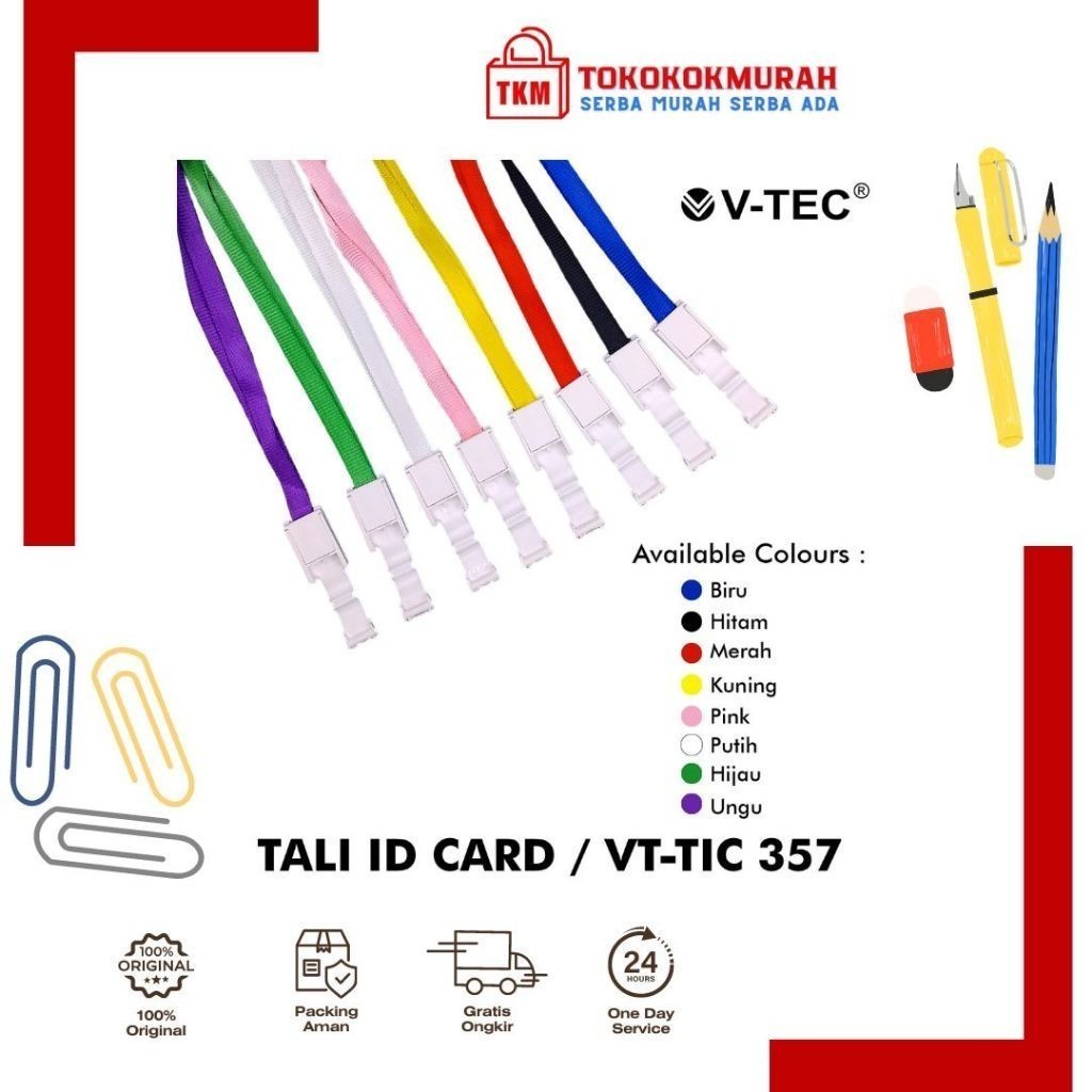 GANTUNGAN V-TEC STRAP ไม้แขวนเสื้อสําหรับบัตรประจําตัว VT-TIC 357