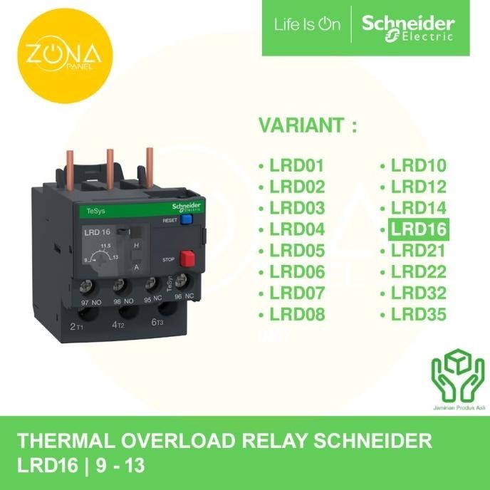 รีเลย์โอเวอร์โหลดความร้อน Schneider Lrd16 Lrd 16 9-13A ใหม่ Original -Dnzontkg