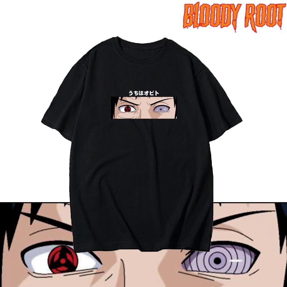 เสื้อยืด Uchiha Obito ล่าสุด Obito Tobi อะนิเมะ Naruto Shippuden Bloody Root Rebahan Shop