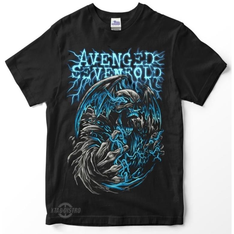 Avenged Sevenfold Power Lightning Premium Band เสื้อยืดเสื้อยืดโลหะ A7X Av7X โลโก้ค้างคาว Dear God