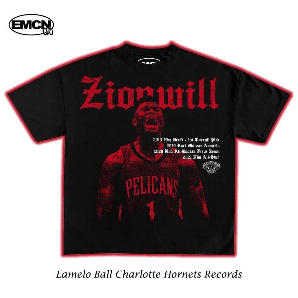เสื้อยืดโอเวอร์ไซส์ล่าสุด Zion Williamson Pelicans