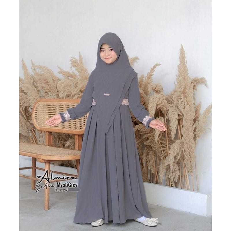 เสื้อผ้าเด็กผู้หญิง เด็กยาวนําเข้า Cool Motif เด็ก Gamis ชุดเด็กอายุ 5-13 ปี Cool วัสดุ Games2025 An