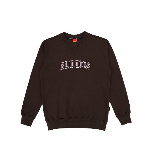 เสื้อสเวตเตอร์ Bloods Reg Crewneck Fibra 02 สีน้ําตาลเข้ม