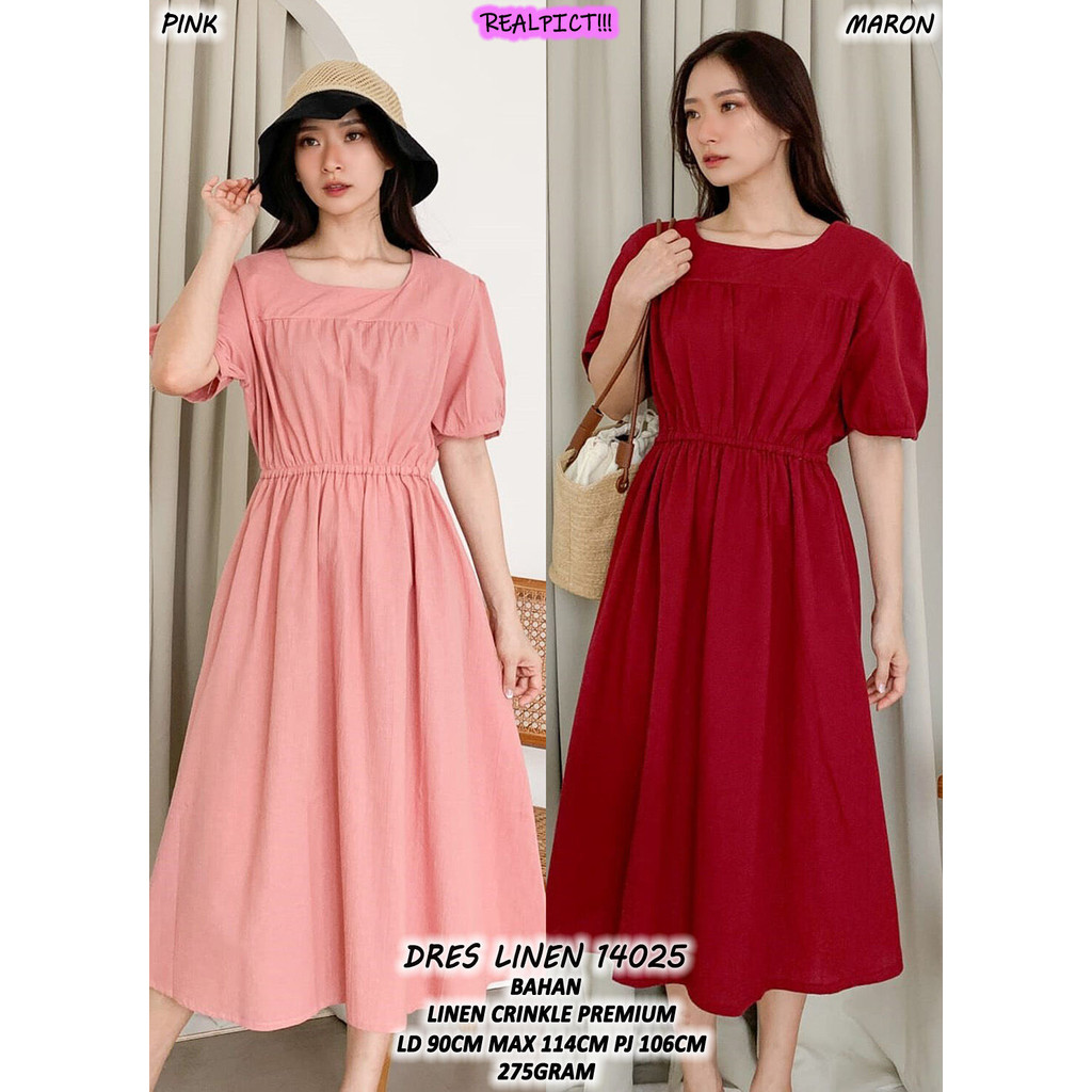 LINEN DRESS 14025 (ALWAYS STOCK READY)