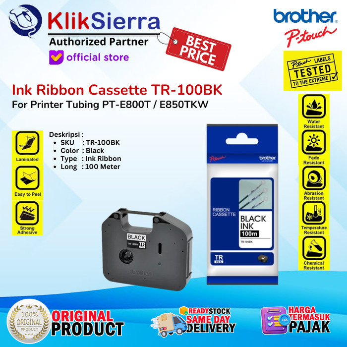 BROTHER TR-100BK Ribbon Cassette หมึกสีดํา TR100 TR100BK สําหรับ E800 E850
