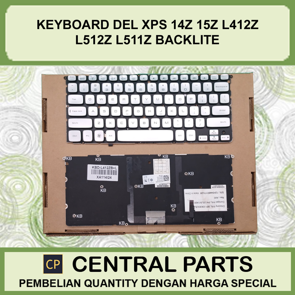 DEL Xps 14z 15z L412z L512z L511z คีย์บอร์ดเรืองแสงสีเงิน