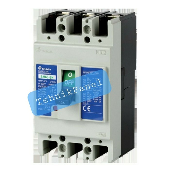 Mccb Shihlin 3P 10/15/20/30/40/50A Bm60-Sn