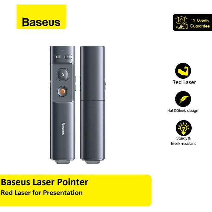 MERAH ล่าสุด - Baseus Wireless Laser Pointer Presentation Pen Remote Presentation Red