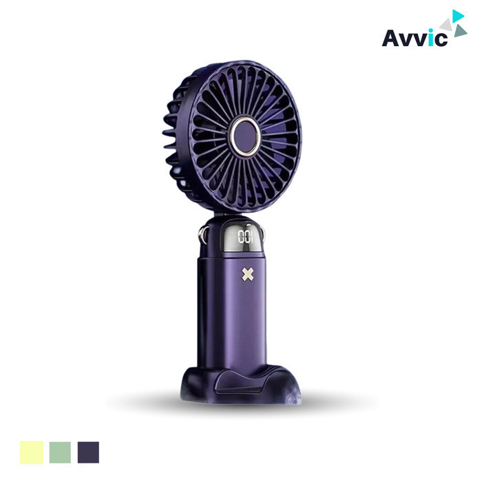 Fendarishope Avvic N15 พัดลมพกพาขนาดเล็กจอแสดงผล Led พัดลมมือถือแบบพับได้